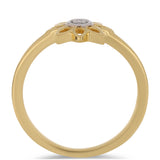 Inel din Argint 925 Placat cu Aur ( 1.9 grame ) cu Diamant Alb 0.01 Carate