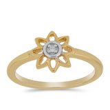 Inel din Argint 925 Placat cu Aur ( 1.9 grame ) cu Diamant Alb 0.01 Carate