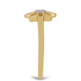 Inel din Argint 925 Placat cu Aur ( 1.9 grame ) cu Diamant Alb 0.01 Carate