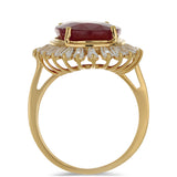 Inel din Argint 925 Placat cu Aur ( 4.03 grame ) cu Rubin Malagasy și Zircon Alb 13.64 Carate