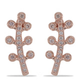 Cercei din Argint 925 Placat cu Aur Roz ( 2.34 grame ) cu Diamant Roz 0.21 Carate