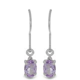 Cercei din Argint 925 ( 1.69 grame ) cu Ametist Rose de France și Topaz Alb 1.34 Carate
