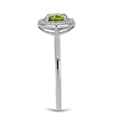Inel din Argint 925 ( 1.94 grame ) cu Peridot Changbai și Topaz Alb 1.12 Carate
