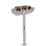 Inel din Argint 925 ( 2.92 grame ) cu Granat Barton și Topaz Alb 1.69 Carate
