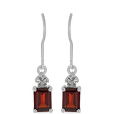 Cercei din Argint 925 ( 2.03 grame ) cu Granat Barton și Topaz Alb 2.46 Carate