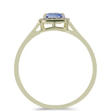 Inel din Aur de 9K ( 1.81 grame ) cu Tanzanit AAA și Zircon Alb Natural 1.15 Carate