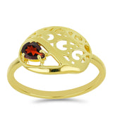 Inel din Argint 925 Placat cu Aur ( 2.72 grame ) cu Granat Barton 0.47 Carate