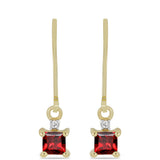 Cercei din Argint 925 Placat cu Aur ( 1.5 grame ) cu Granat Barton și Topaz Alb 0.94 Carate