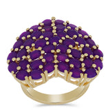 Inel din Argint 925 Placat cu Aur ( 8.05 grame ) cu Agat Violet 6.98 Carate