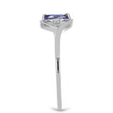 Inel din Argint 925 ( 1.76 grame ) cu Tanzanit și Topaz Alb 0.26 Carate