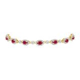 Brățară din Argint 925 Placat cu Aur ( 6.9 grame ) cu Rubin Malagasy și Topaz Alb 4.72 Carate