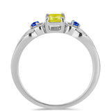 Inel din Argint 925 ( 2.22 grame ) cu Safir Galben și Safir Albastru Australian 0.74 Carate