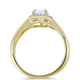 Inel din Argint 925 Placat cu Aur ( 2.82 grame ) cu Piatra Lunii Curcubeu și Topaz Alb 1.23 Carate