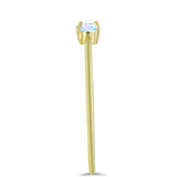 Inel din Argint 925 Placat cu Aur ( 0.91 grame ) cu Piatra Lunii Curcubeu 0.27 Carate