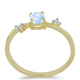 Inel din Argint 925 Placat cu Aur ( 1.65 grame ) cu Piatra Lunii Curcubeu și Topaz Alb 0.57 Carate