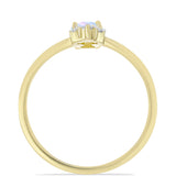Inel din Argint 925 Placat cu Aur ( 1.51 grame ) cu Piatra Lunii Curcubeu și Topaz Alb 0.56 Carate
