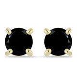 Cercei din Aur de 9K ( 0.91 grame ) cu Diamant Negru 0.65 Carate