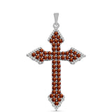 Cruce Pandantiv din Argint 925 ( 5.25 grame ) cu Andaluzit și Topaz Alb 2.44 Carate