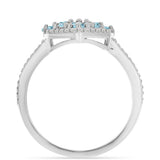Inel din Argint 925 ( 4.68 grame ) cu Apatit Albastru ca Cerul și Topaz Alb 2.26 Carate