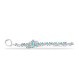 Cruce Pandantiv din Argint 925 ( 3.8 grame ) cu Apatit Albastru ca Cerul și Topaz Alb 1.59 Carate