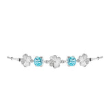 Brățară din Argint 925 ( 5.22 grame ) cu Apatit Albastru ca Cerul și Topaz Alb 1.68 Carate