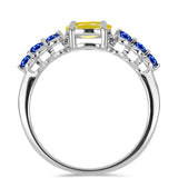 Inel din Argint 925 ( 1.78 grame ) cu Safir Galben și Safir Albastru Australian 1.22 Carate