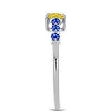 Inel din Argint 925 ( 1.78 grame ) cu Safir Galben și Safir Albastru Australian 1.22 Carate