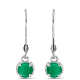 Cercei din Argint 925 ( 1.63 grame ) cu Smarald Brazilian și Topaz Alb 1.06 Carate