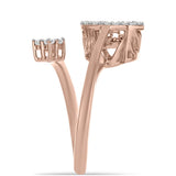 Inel din Argint 925 Placat cu Aur Roz ( 4.05 grame ) cu Diamant Dansantor Roz și Topaz Alb 0.35 Carate