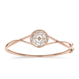 Brățară din Argint 925 Placat cu Aur Roz ( 14.43 grame ) cu Diamant Dansantor Roz și Topaz Alb 0.4 Carate