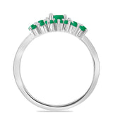 Inel din Argint 925 ( 2.25 grame ) cu Smarald Brazilian și Zircon Alb 0.99 Carate
