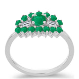 Inel din Argint 925 ( 2.25 grame ) cu Smarald Brazilian și Zircon Alb 0.99 Carate