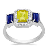 Inel din Argint 925 ( 2.73 grame ) cu Safir Galben și Safir Albastru Australian 2.2 Carate