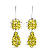 Cercei din Argint 925 ( 7.9 grame ) cu Citrin Ural și Topaz Alb 7.03 Carate