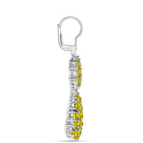 Cercei din Argint 925 ( 7.9 grame ) cu Citrin Ural și Topaz Alb 7.03 Carate