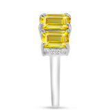 Inel din Argint 925 ( 2.61 grame ) cu Citrin Ural și Topaz Alb 3.28 Carate