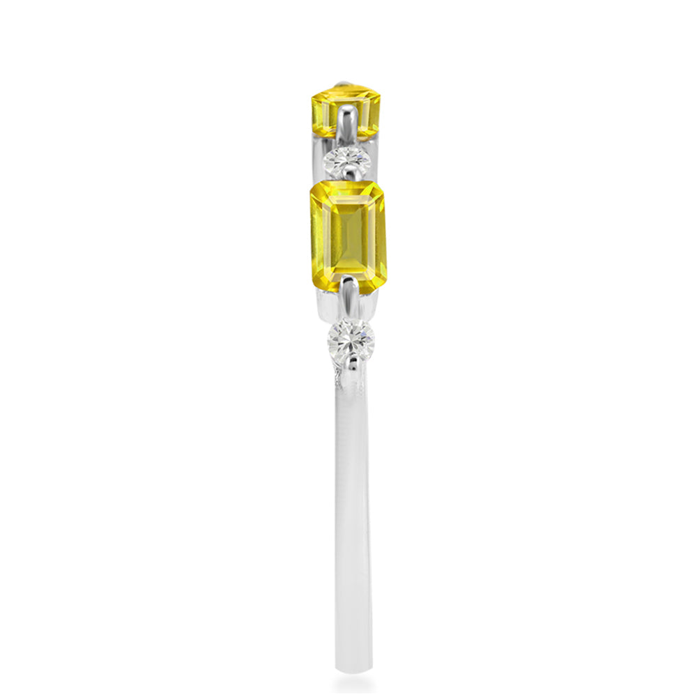 Inel din Argint 925 ( 1.57 grame ) cu Citrin Ural și Topaz Alb 0.96 Carate