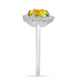 Inel din Argint 925 ( 1.83 grame ) cu Citrin Ural și Topaz Alb 0.94 Carate