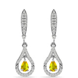 Cercei din Argint 925 ( 4.7 grame ) cu Citrin Ural și Topaz Alb 1.54 Carate