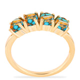 Inel din Argint 925 Placat cu Aur ( 1.93 grame ) cu Turcoaz Oyster 1.42 Carate