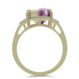 Inel din Argint 925 Placat cu Aur ( 3.19 grame ) cu Fluorit Violet și Topaz Alb 7.22 Carate