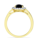 Inel din Argint 925 Placat cu Aur ( 3.1 grame ) cu Onix Negru și Topaz Alb 1.68 Carate