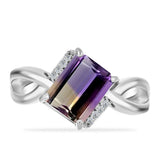 Inel din Argint 925 ( 3.37 grame ) cu Ametrin Anahi și Topaz Alb 2.19 Carate