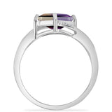 Inel din Argint 925 ( 3.37 grame ) cu Ametrin Anahi și Topaz Alb 2.19 Carate