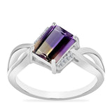 Inel din Argint 925 ( 3.37 grame ) cu Ametrin Anahi și Topaz Alb 2.19 Carate
