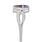 Inel din Argint 925 ( 3.37 grame ) cu Ametrin Anahi și Topaz Alb 2.19 Carate