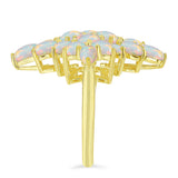 Inel din Argint 925 Placat cu Aur ( 4.1 grame ) cu Opal Welo 2.71 Carate