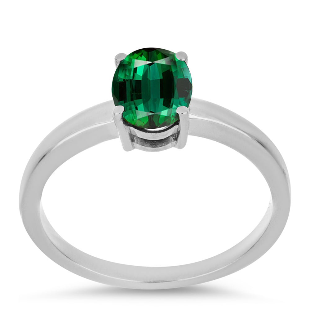 Inel din Argint 925 ( 2.47 grame ) cu Turmalină Verde 1.2 Carate