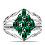 Inel din Argint 925 ( 3.66 grame ) cu Turmalină Verde 1.24 Carate