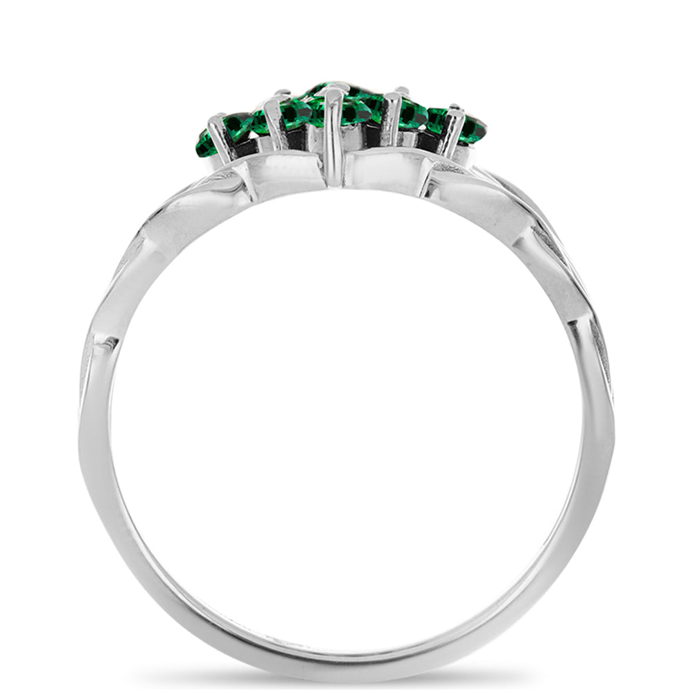 Inel din Argint 925 ( 3.66 grame ) cu Turmalină Verde 1.24 Carate